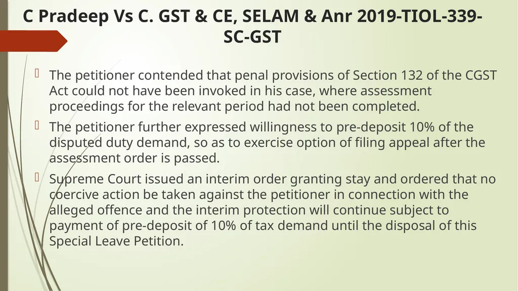 Important Judicial Pronouncements in GST CA - slide 122 of 132