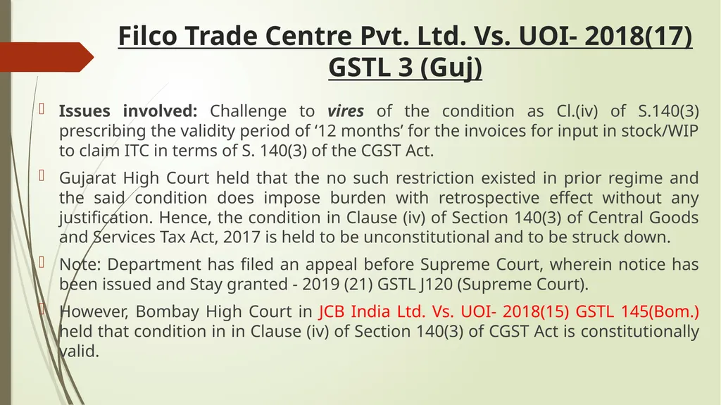 Important Judicial Pronouncements in GST CA - slide 53 of 132