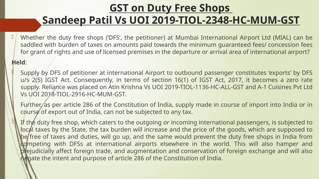 Important Judicial Pronouncements in GST CA - slide 6 of 132