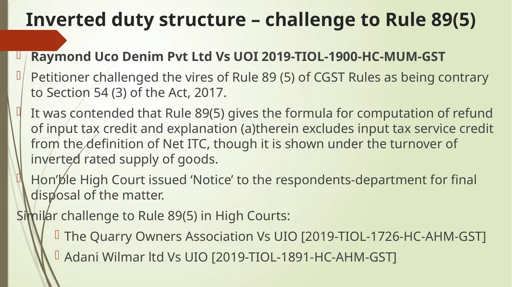Important Judicial Pronouncements in GST CA - slide 77 of 132