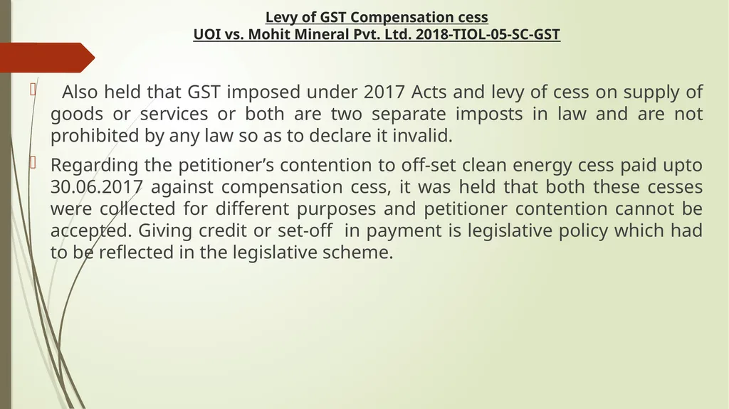 Important Judicial Pronouncements in GST CA - slide 4 of 132