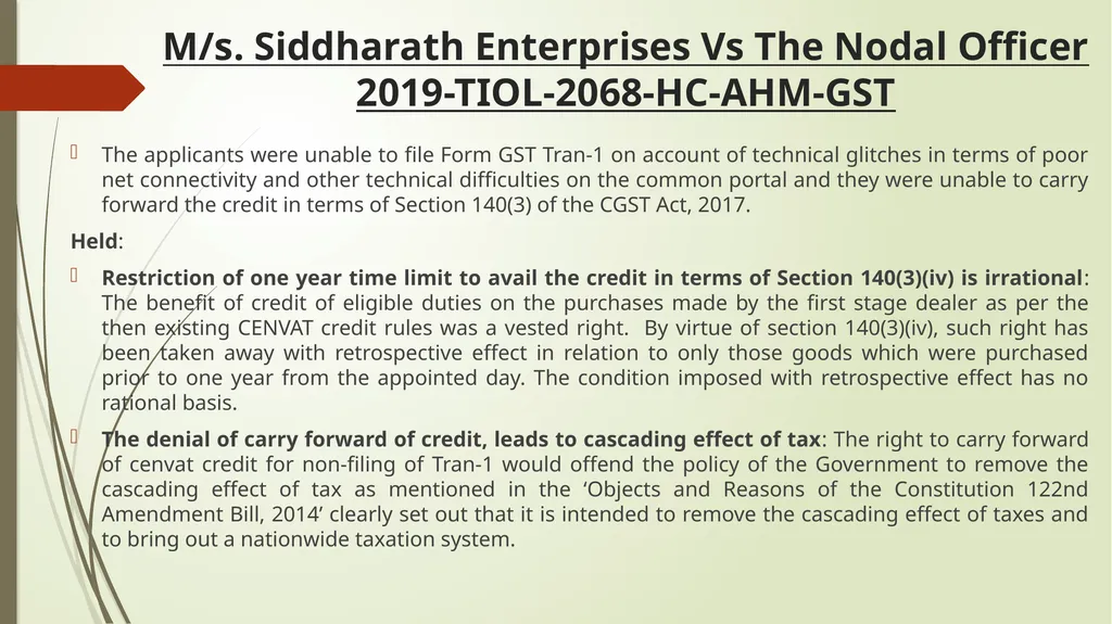 Important Judicial Pronouncements in GST CA - slide 45 of 132