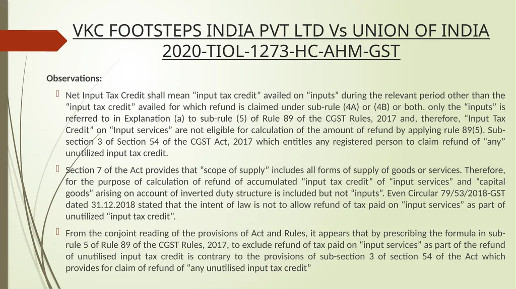 Important Judicial Pronouncements in GST CA - slide 64 of 132