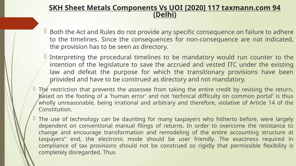Important Judicial Pronouncements in GST CA - slide 49 of 132