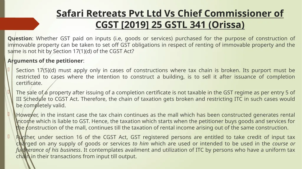 Important Judicial Pronouncements in GST CA - slide 69 of 132