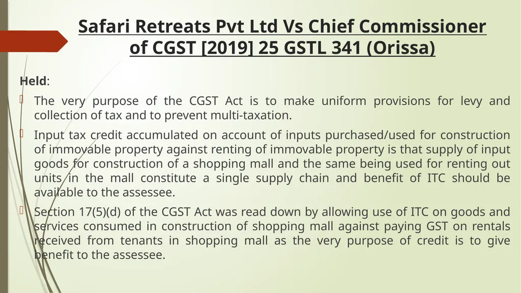 Important Judicial Pronouncements in GST CA - slide 70 of 132