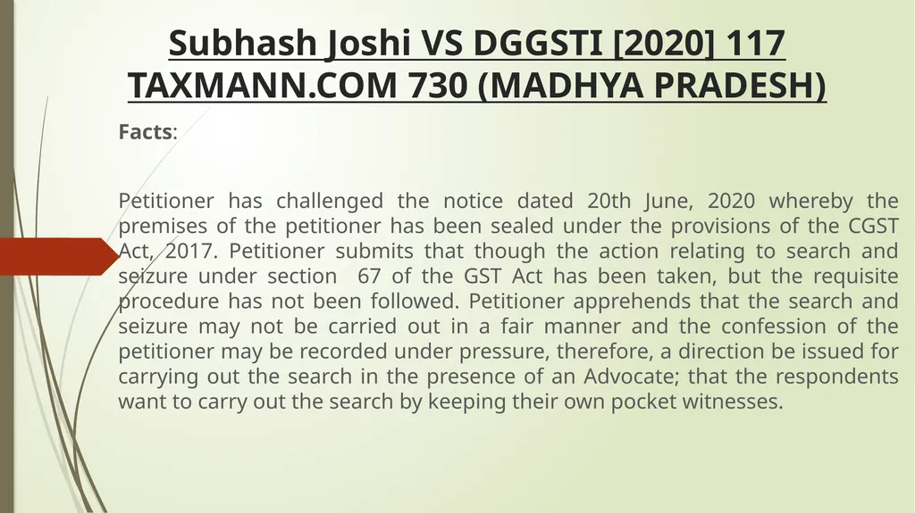 Important Judicial Pronouncements in GST CA - slide 126 of 132