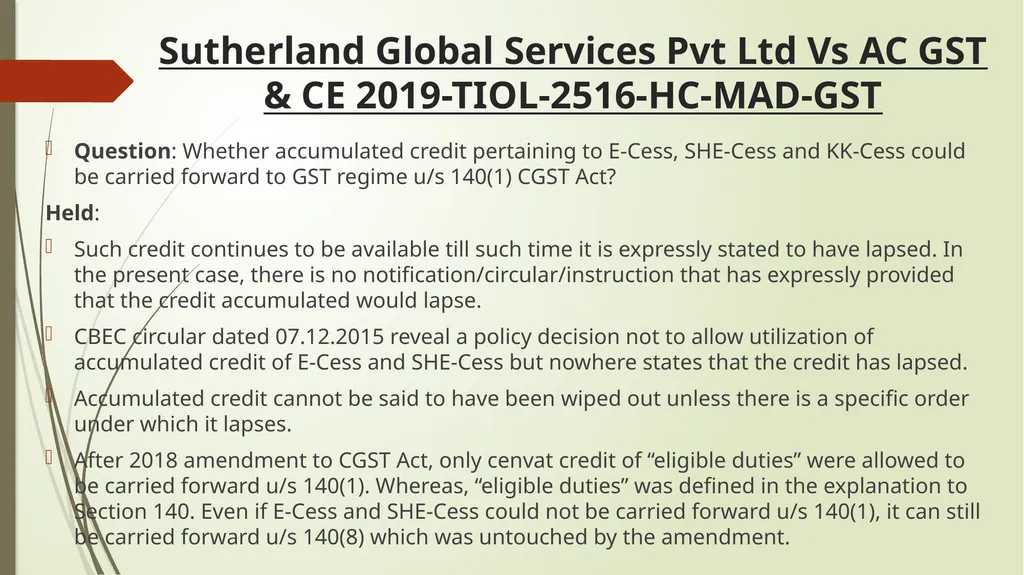 Important Judicial Pronouncements in GST CA - slide 51 of 132