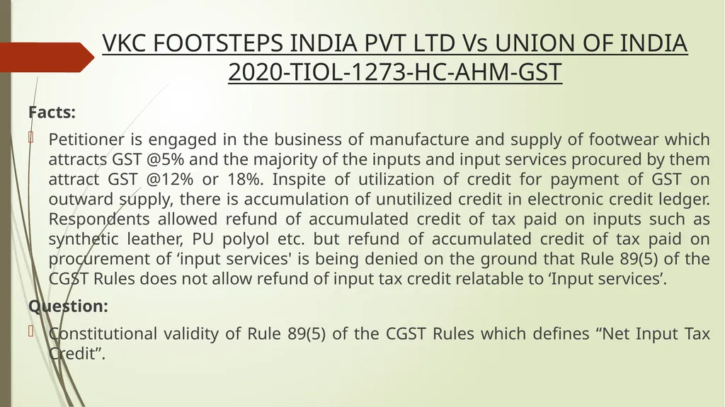 Important Judicial Pronouncements in GST CA - slide 63 of 132