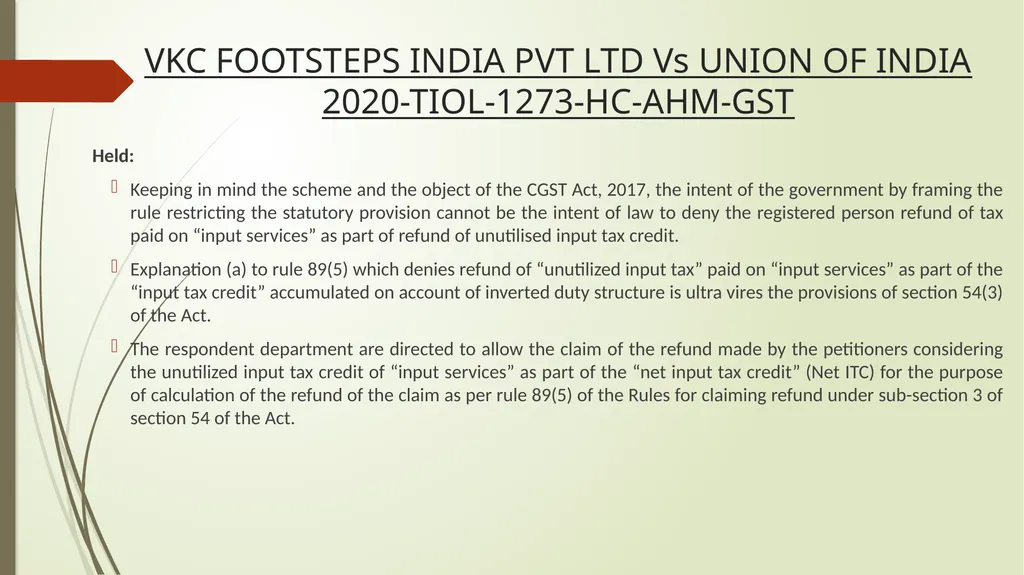 Important Judicial Pronouncements in GST CA - slide 66 of 132