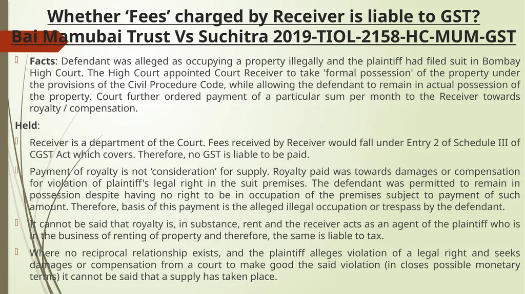 Important Judicial Pronouncements in GST CA - slide 8 of 132