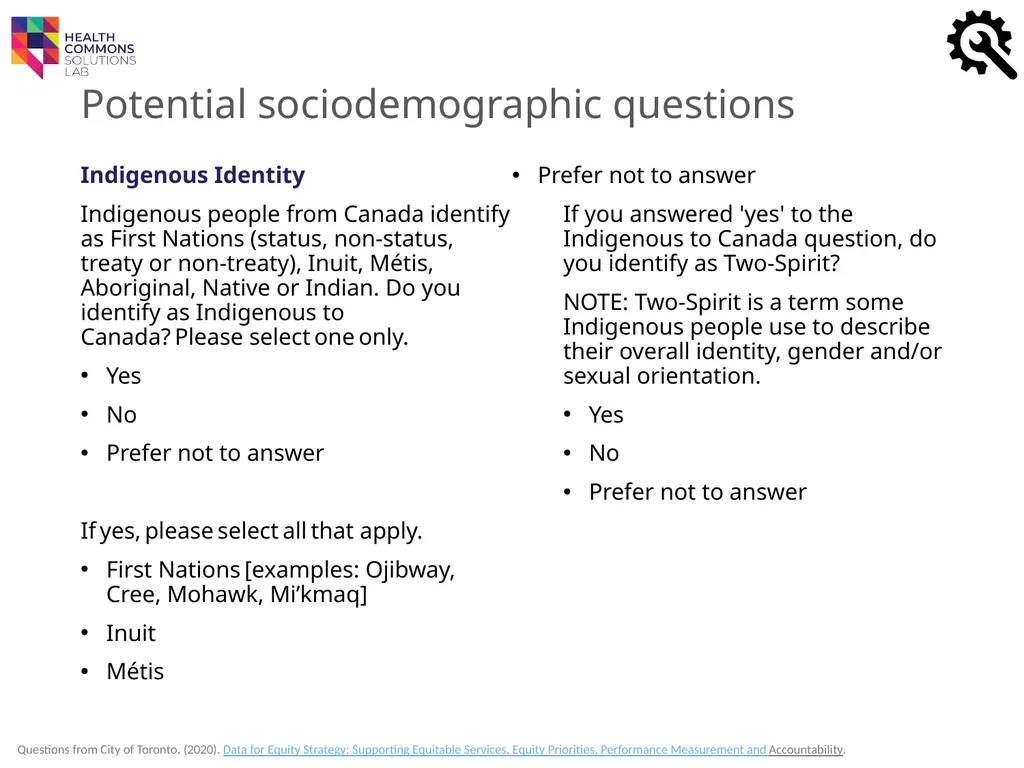 TOOLS Sociodemographic Data Collection IN A - slide 14 of 36