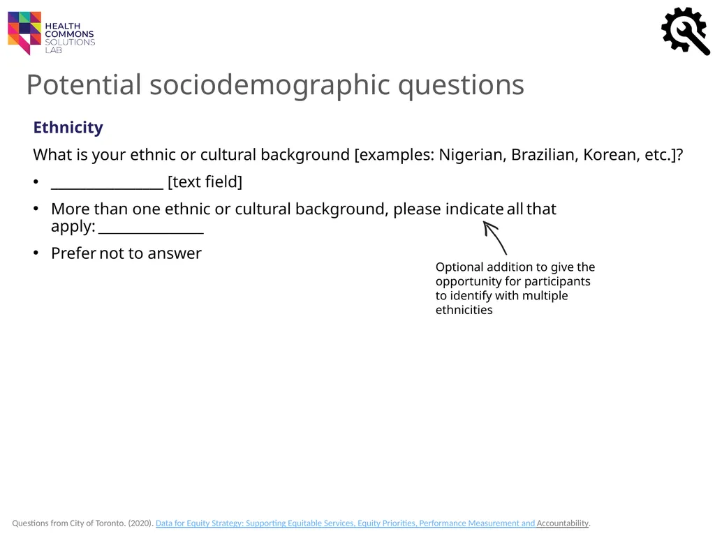 TOOLS Sociodemographic Data Collection IN A - slide 15 of 36