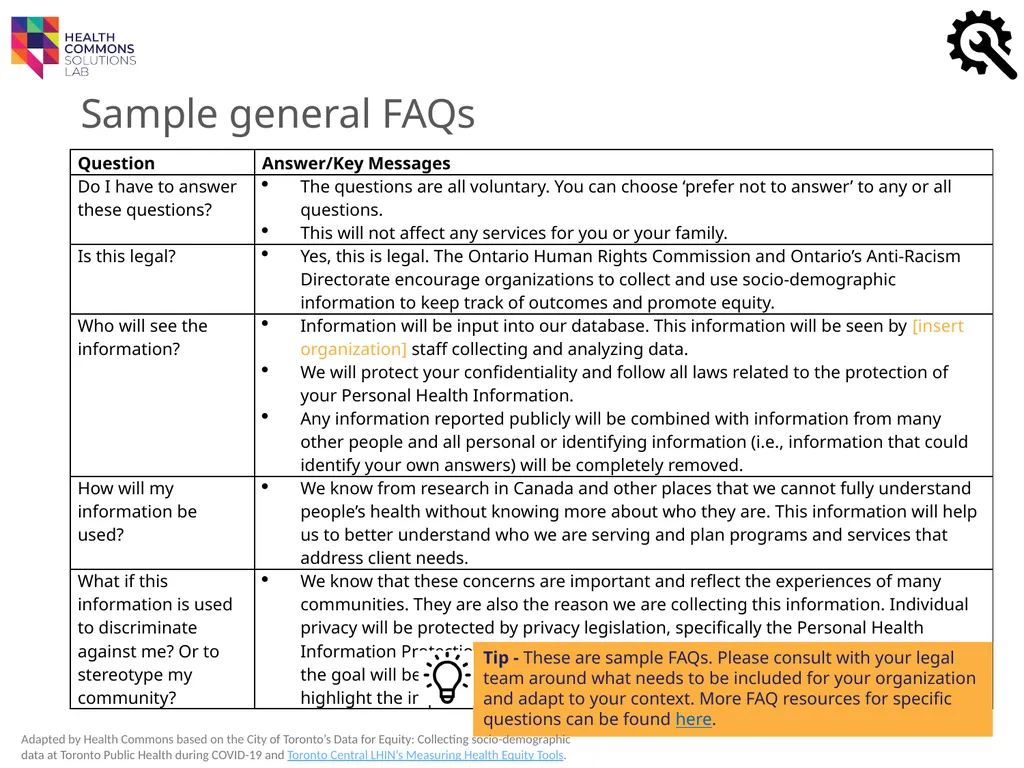 TOOLS Sociodemographic Data Collection IN A - slide 32 of 36