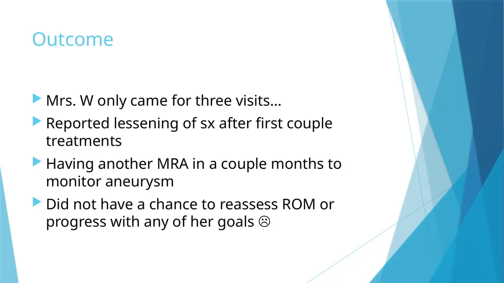 Cervical Spondylosis: A Case Study Leslie Rainey - slide 16 of 18