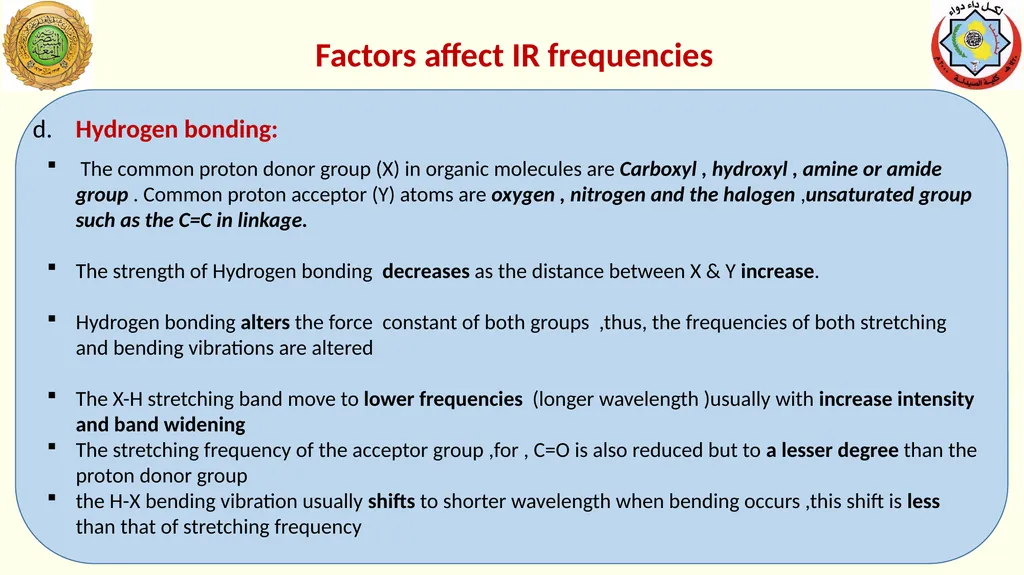 Sample preparation and factors affect IR bands The - slide 8 of 14