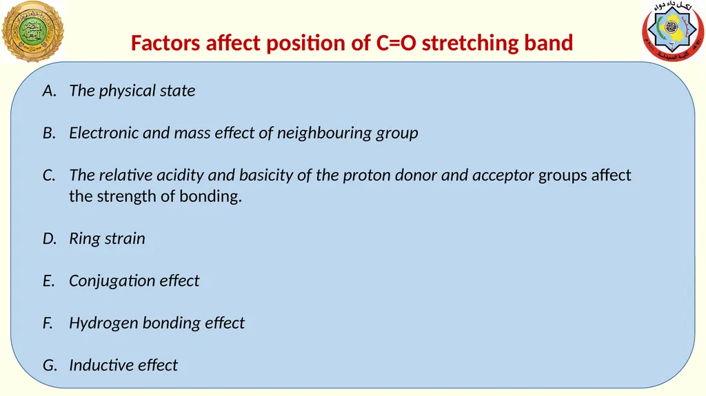 Sample preparation and factors affect IR bands The - slide 10 of 14