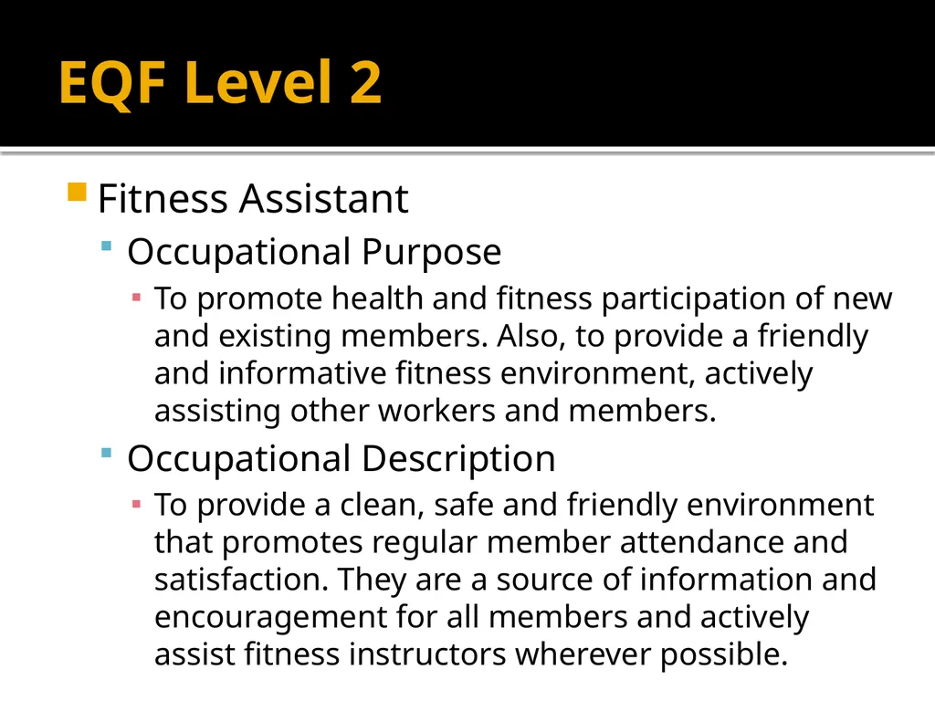 EHFA STANDARDS The EHFA Standards Council has - slide 5 of 19