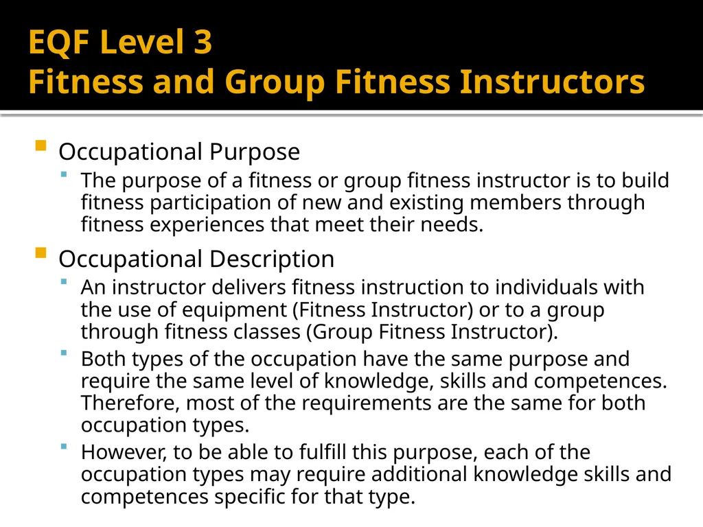 EHFA STANDARDS The EHFA Standards Council has - slide 6 of 19