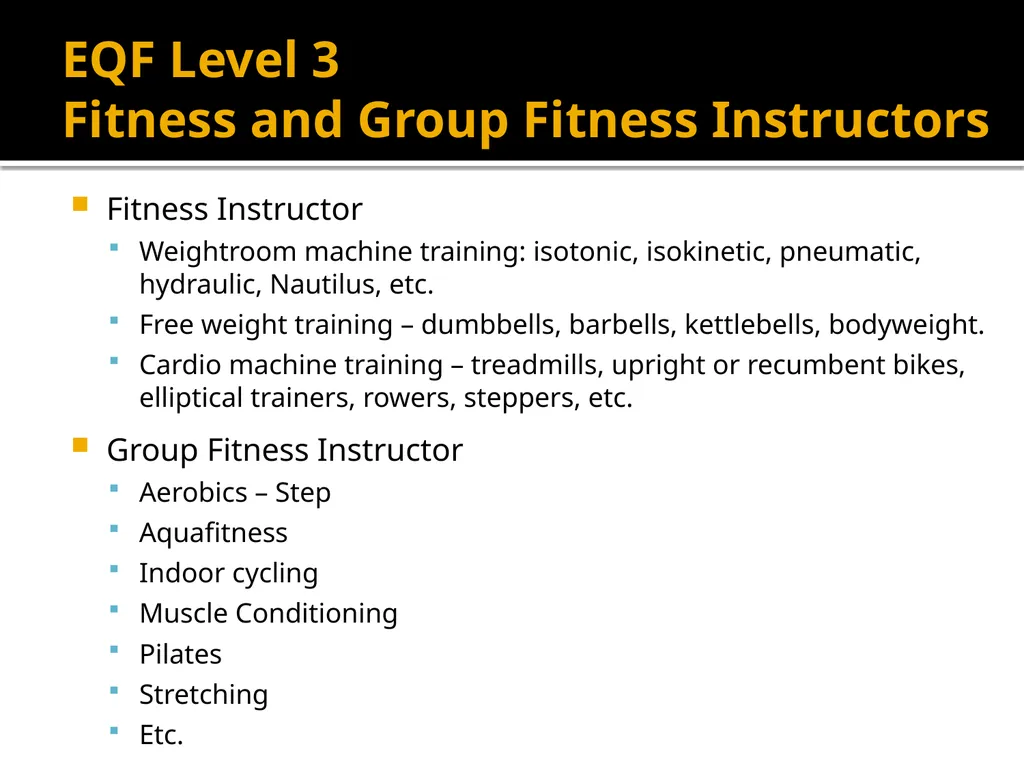 EHFA STANDARDS The EHFA Standards Council has - slide 7 of 19