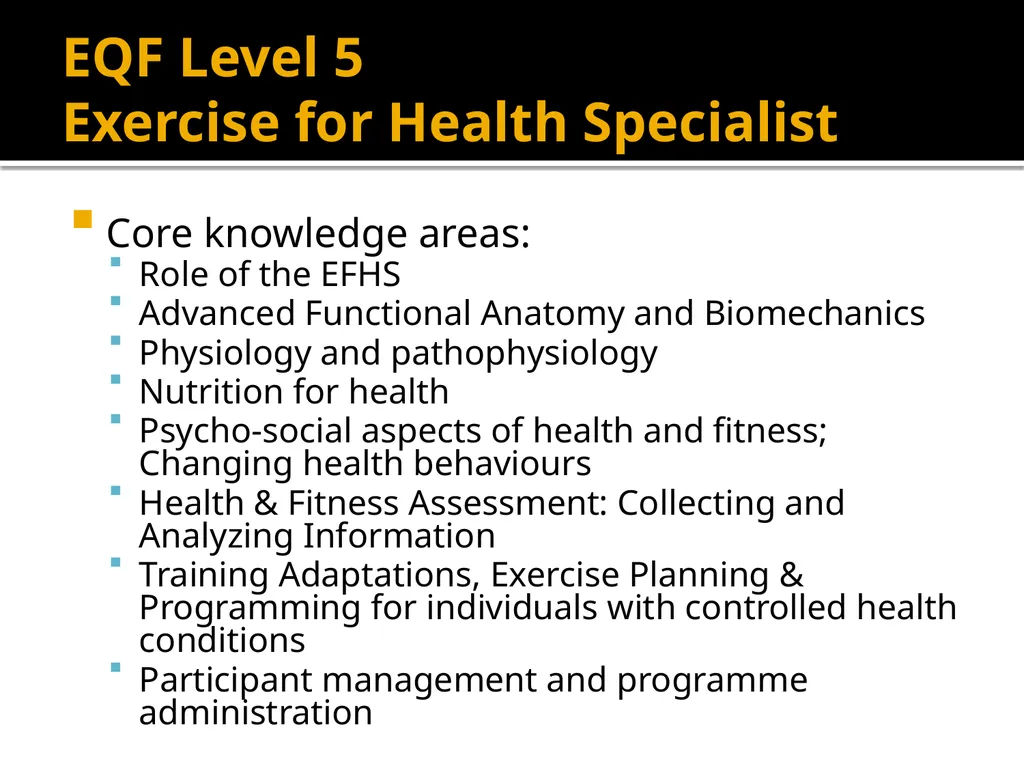 EHFA STANDARDS The EHFA Standards Council has - slide 17 of 19