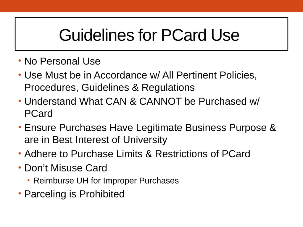 PCARD TRAINING for Cardholders Office of - slide 17 of 52