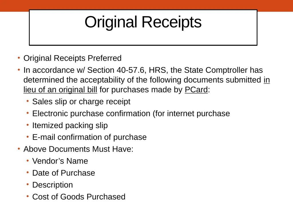 PCARD TRAINING for Cardholders Office of - slide 26 of 52