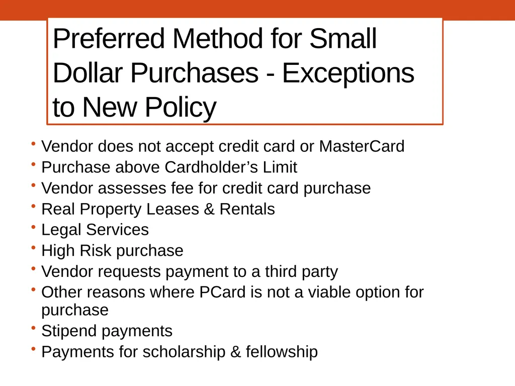 PCARD TRAINING for Cardholders Office of - slide 5 of 52