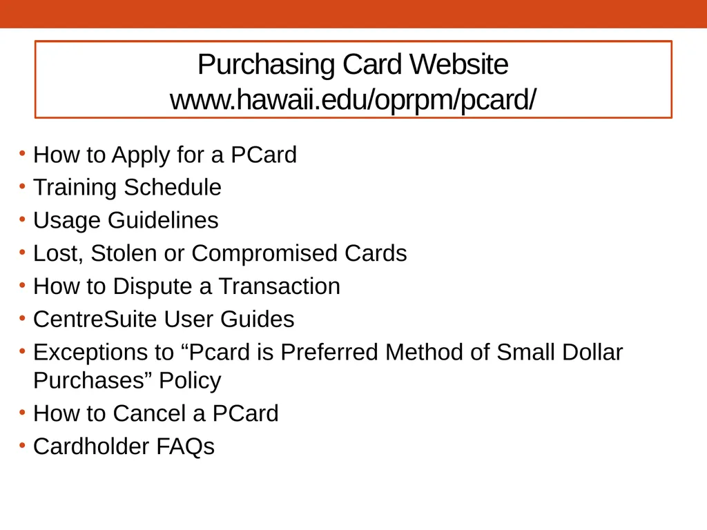 PCARD TRAINING for Cardholders Office of - slide 40 of 52