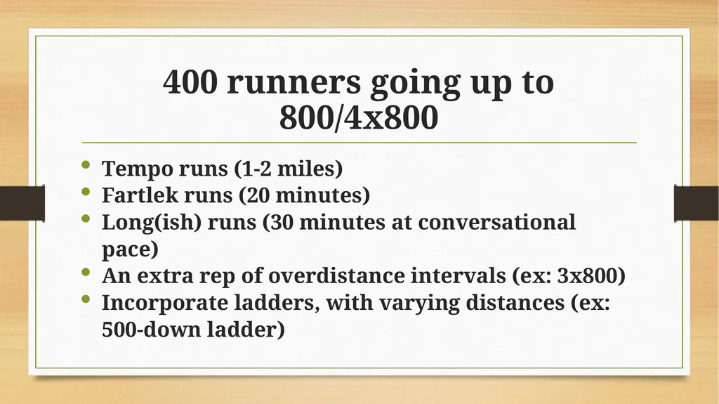 400 / 800 Meter Training for High School Athletes - slide 14 of 15