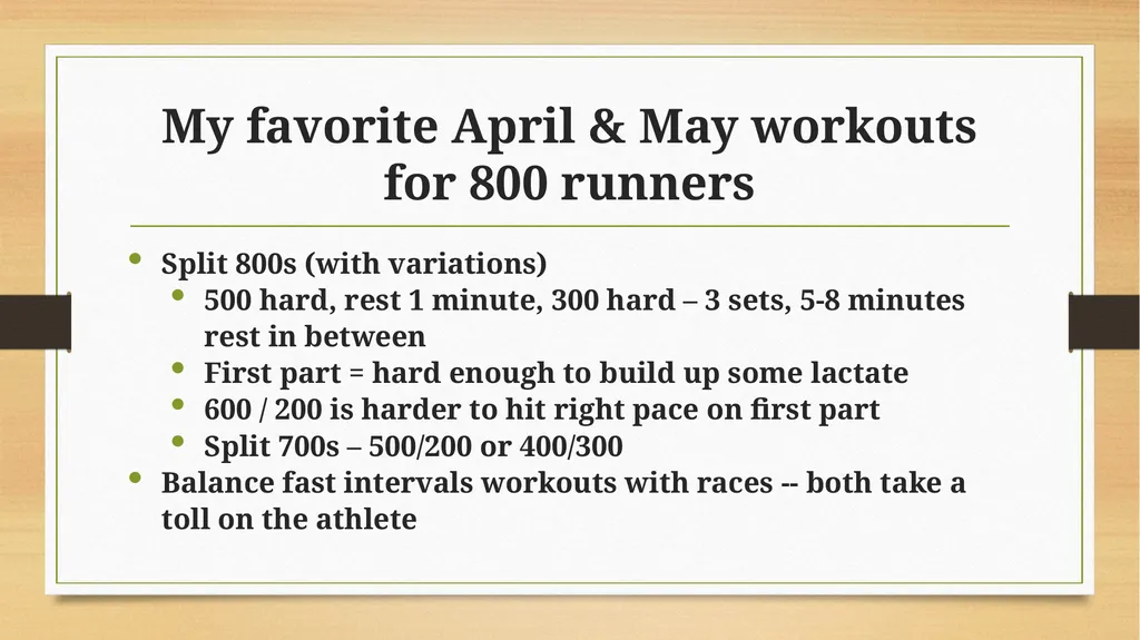 400 / 800 Meter Training for High School Athletes - slide 12 of 15