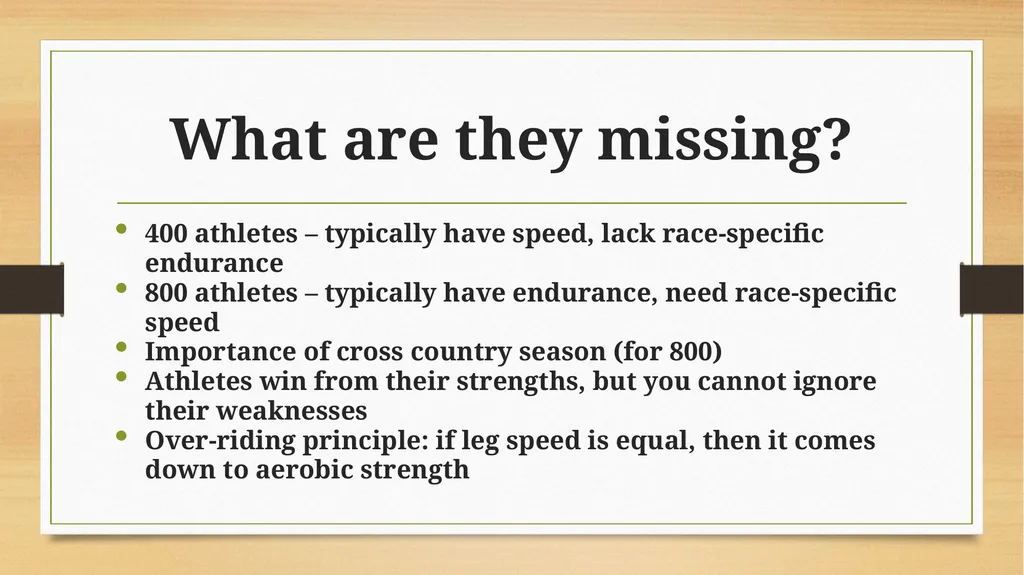 400 / 800 Meter Training for High School Athletes - slide 6 of 15