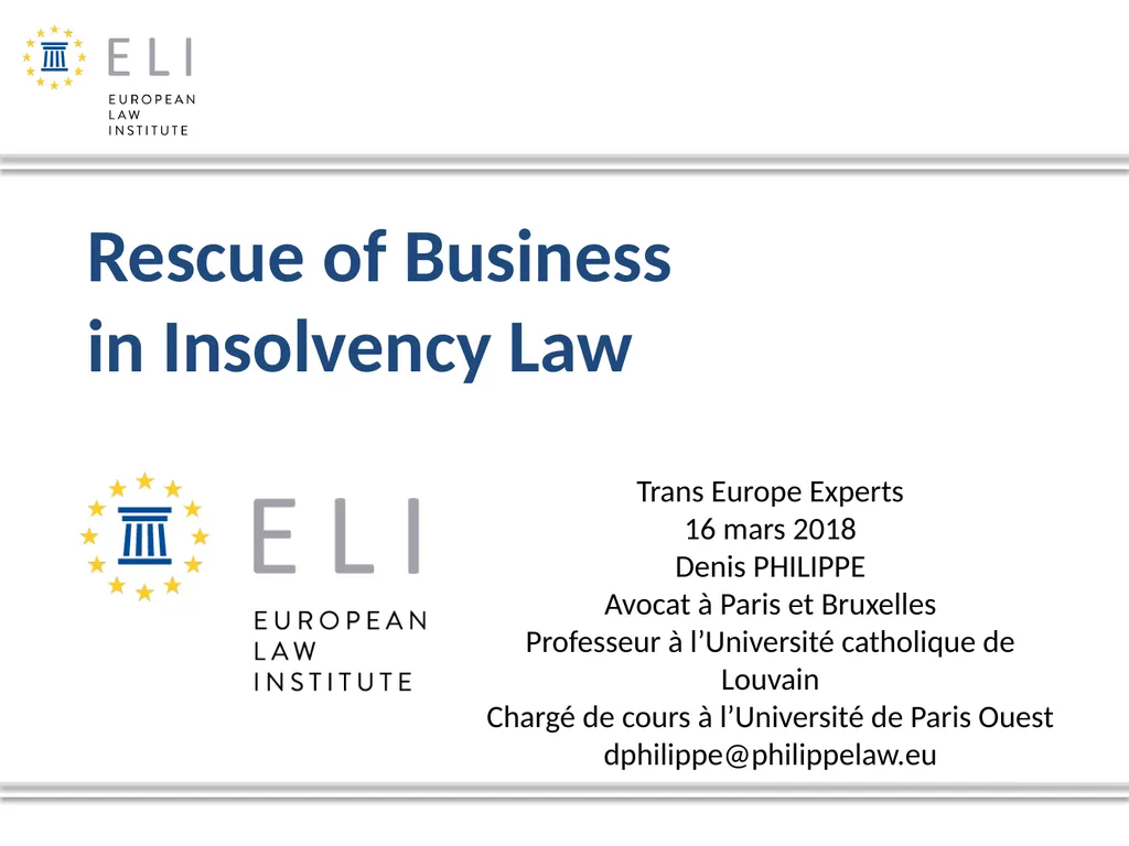 Trans Europe Experts 16 mars 2018 Denis PHILIPPE - slide 1 of 35