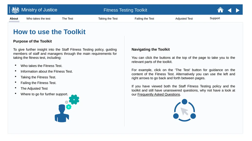 STAFF FITNESS TESTING TOOLKIT January 2021 Purpose - slide 2 of 8