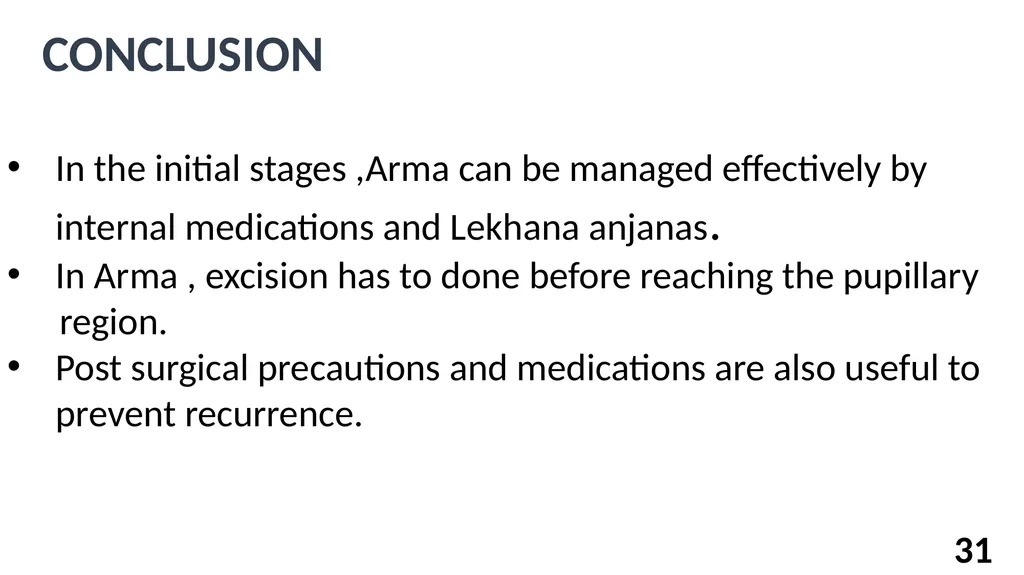 अर्म Dr Adeeb A ASST PROFESSOR Shalakyatantra - slide 31 of 33