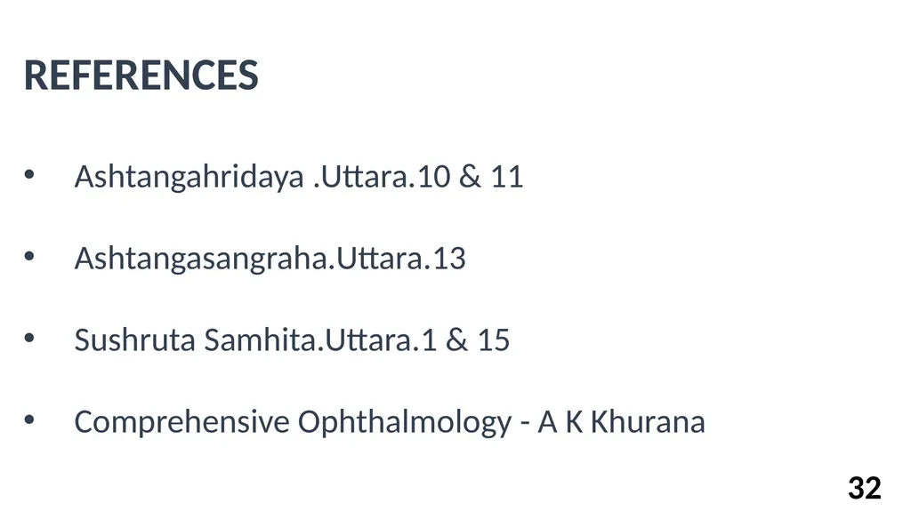 अर्म Dr Adeeb A ASST PROFESSOR Shalakyatantra - slide 32 of 33