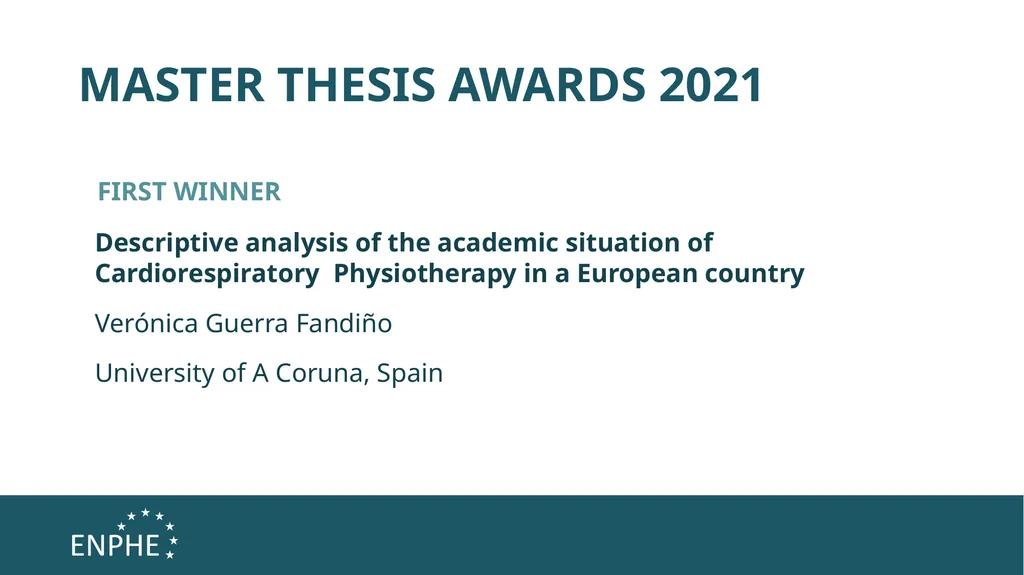 ENPHE THESIS AWARDS 2021 ENPHE CONFERENCE 2021 - slide 4 of 7