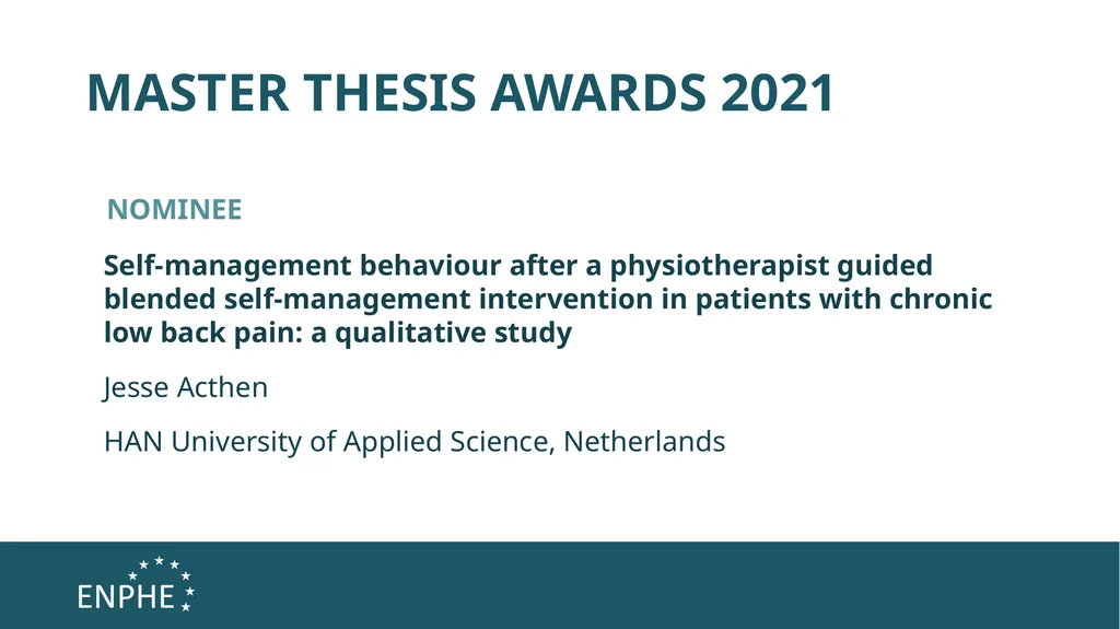 ENPHE THESIS AWARDS 2021 ENPHE CONFERENCE 2021 - slide 7 of 7