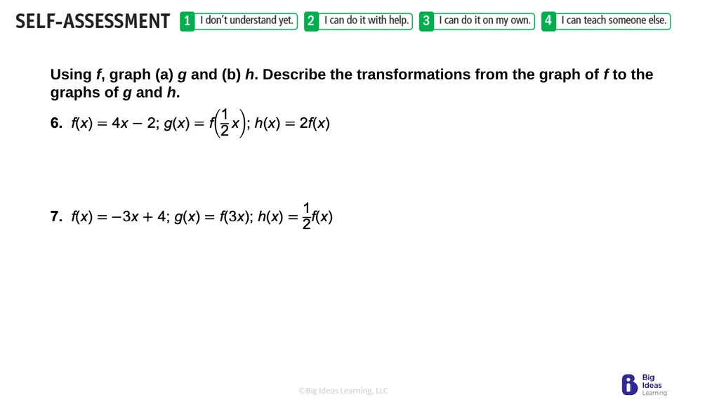 Lesson 3.7 Transformations of Linear Functions - slide 19 of 25
