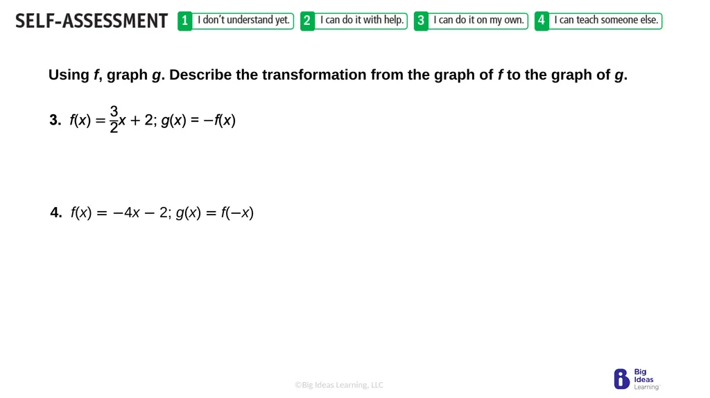 Lesson 3.7 Transformations of Linear Functions - slide 12 of 25