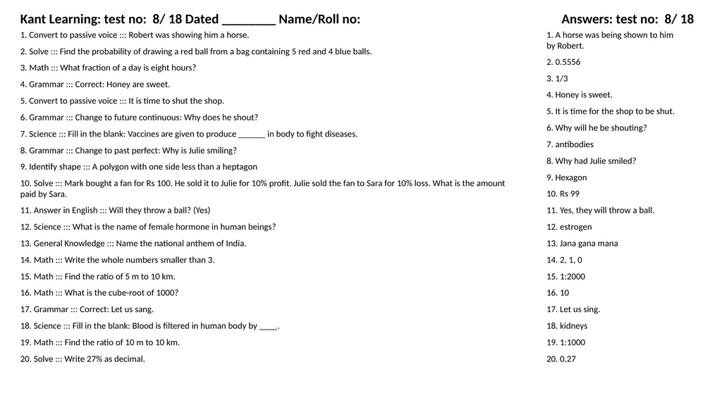 1. Translate into Hindi ::: many 1. बहुत सारे (How - slide 118 of 160