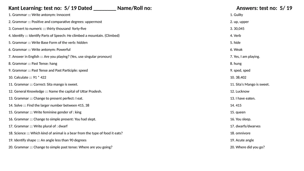 1. Translate into Hindi ::: many 1. बहुत सारे (How - slide 59 of 160