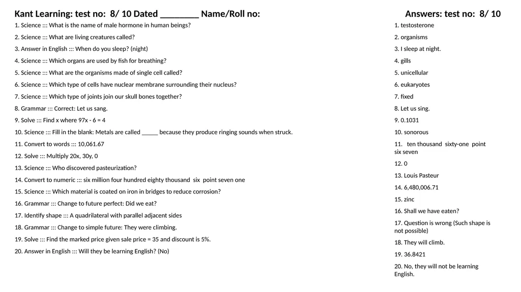 1. Translate into Hindi ::: many 1. बहुत सारे (How - slide 110 of 160