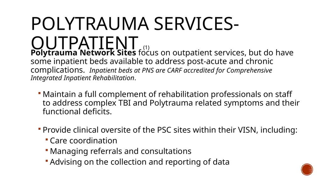 TBI and the VA: A Patient Centered Care Approach - slide 10 of 31