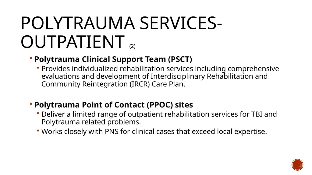 TBI and the VA: A Patient Centered Care Approach - slide 11 of 31