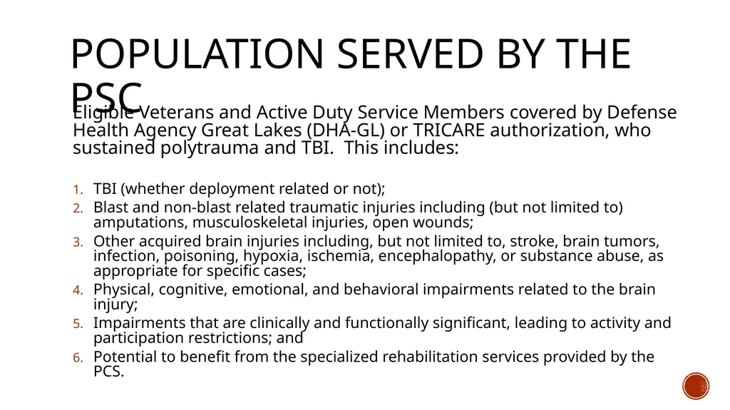 TBI and the VA: A Patient Centered Care Approach - slide 3 of 31