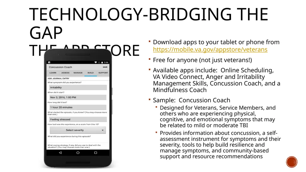 TBI and the VA: A Patient Centered Care Approach - slide 27 of 31