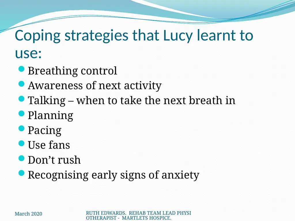 AREAS WE WILL COVER: What is breathlessness – who - slide 31 of 32