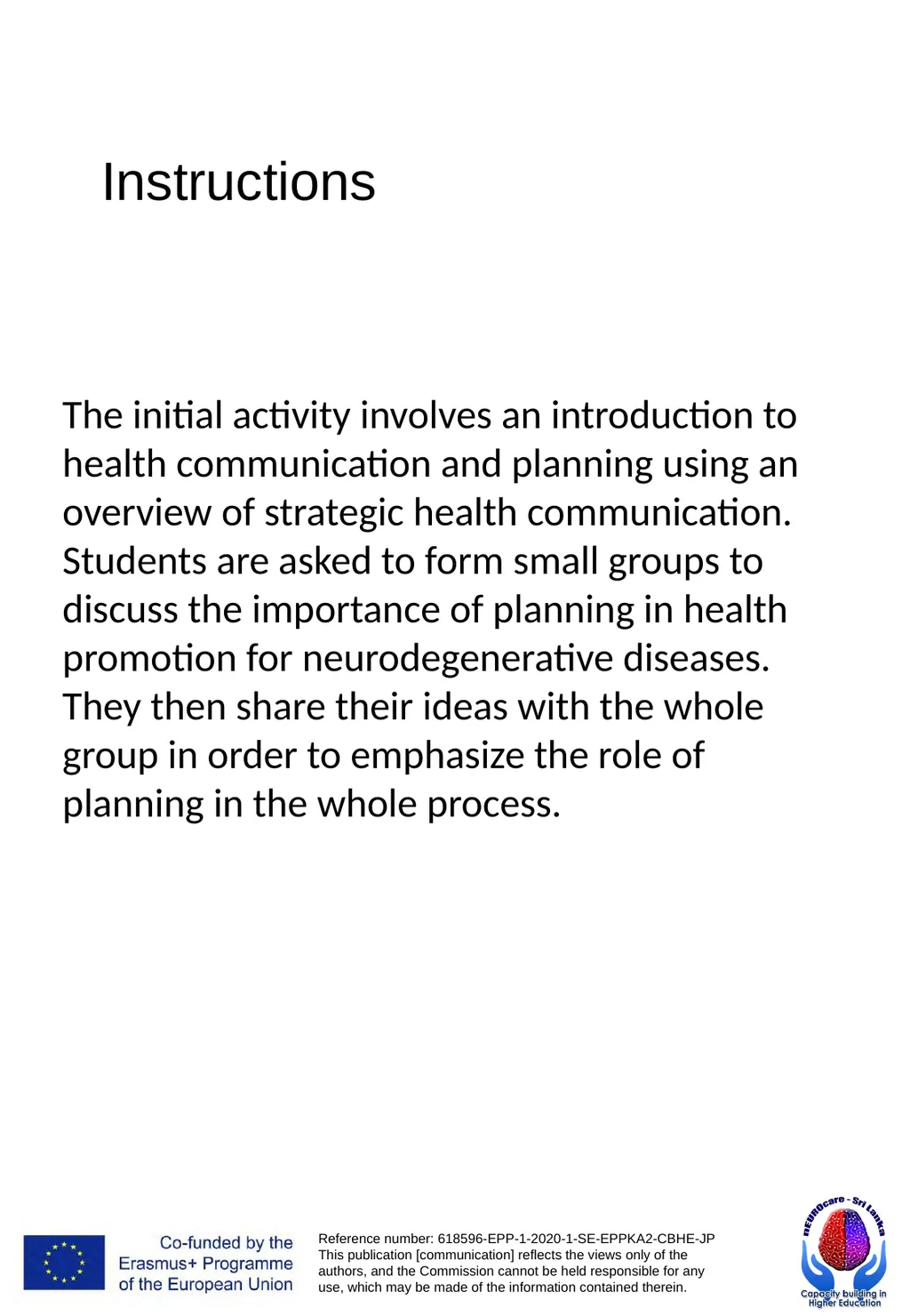 WORKSHOPS PUBLIC HEALTH PROMOTION AND - slide 10 of 71
