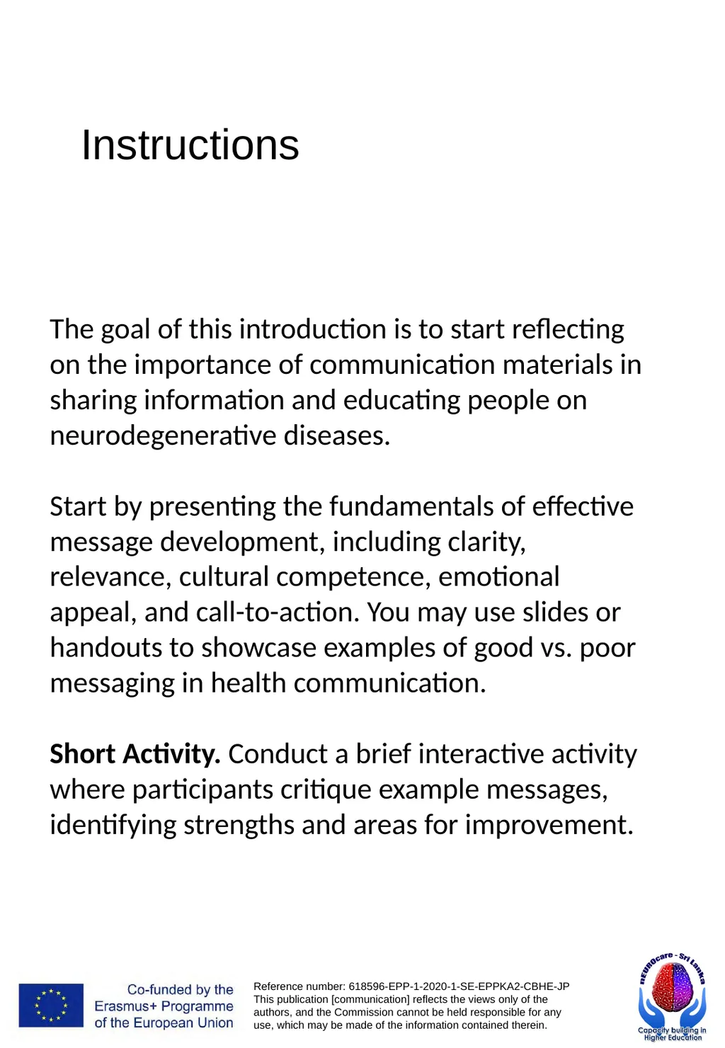 WORKSHOPS PUBLIC HEALTH PROMOTION AND - slide 29 of 71